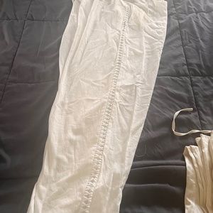 White linen pants
